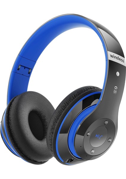 Kulak Üstü Bluetooth Kulaklık, 6 Eq Modlu 6s Katlanabilir Kablosuz Kulaklık, 40 Saat Çalma Süresi Mikrofonlu Hifi Stereo Kulaklık, Yumuşak Kulak Pedleri, Cep Telefonu/pc/ev Için Tf/fm (Yurt Dışından)