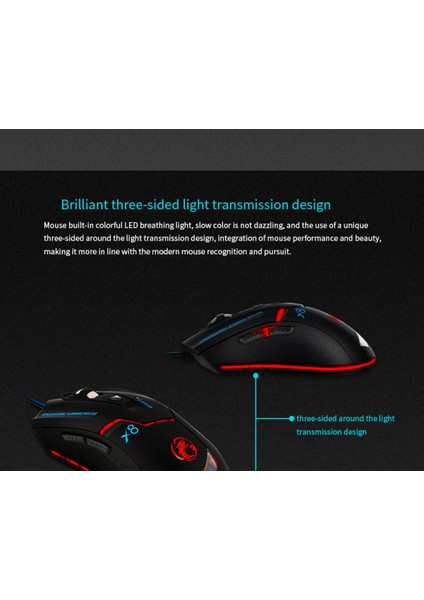 X8 Kablolu Işıklı E-Spor Oyun Faresi Jedi Hayatta Kalma Tavuk Yiyen Fare Artırılmış Dört Renkli Kontrol Edilebilir (Yurt Dışından) indirimleri