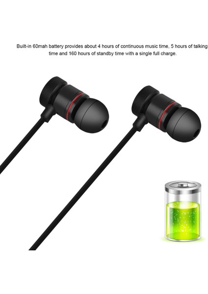 Zhiyavex Bluetooth Kulaklık Dahili Mıknatıslar, Mikrofonlu Taşınabilir Kablosuz Kulaklıklar, Aramaları Cevaplama/kapatma, Şarkıları Değiştirme, Bluetooth Kulaklıkla.(Siyah) (Yurt Dışından)