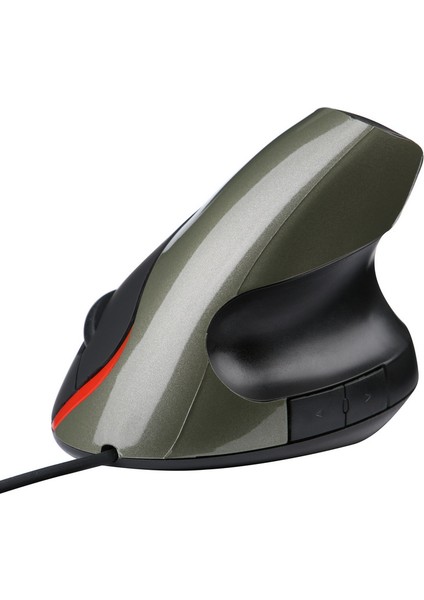 Yeni USB Kablolu Ergonomik Dikey Fare Dik Bilek Fare 5 Düğmeli Optik Fare (Gümüş GRI)ST-001 (Yurt Dışından)