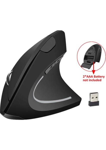 Hkza Kablosuz Fare Dikey Oyun Faresi USB Bilgisayar Fareler Ergonomik Masaüstü Dik Fare Pc Dizüstü Ofis Ev Için 1600 Dpı (Yurt Dışından)