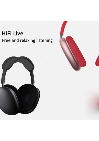 P9 Kablosuz Bluetooth Kulaklık, Hifi Stereo Kulak Üstü Kulaklık, Mikrofonlu Spor Gürültü Önleyici Seyahat/ev/ofis Kulaklıkları (Siyah) (Yurt Dışından)
