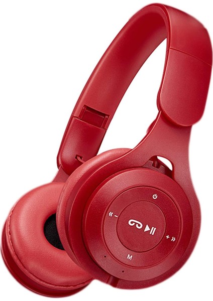 M6 Kablosuz Katlanabilir Kulaklık Makaron Ağır Bas Bluetooth Oyun Kulaklığı, Ev Ofis Için Kablosuz Kulak Üstü Kulaklık, 150 Saat Uzun Bekleme Süresi Kırmızı (Yurt Dışından)