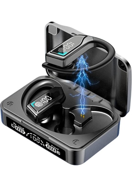 Kablosuz Kulaklıklar, Bluetooth Kulaklıklar, Dokunmatik Kontrollü LED Ekranlı Kulak Üstü Kulaklıklar, Dahili Mikrofonlu Kulak Kancalı Kulaklıklar, Hızlı Şarj ile Su Geçirmez. (Yurt Dışından)