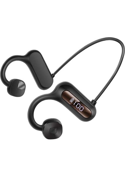 Açık Kulak Kulaklıkları Kablosuz Bluetooth 5.3 Dahili Mikrofonlu Hava Iletimli Kulaklık, Güç Ekranlı 30 Saat Spor Kulaklığı Koşu Için Hifi Stereo Ses Kulaklıkları, Cyclin (Yurt Dışından)