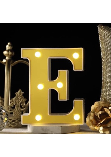Efavormart 6" 3D Altın Kayan Yazılı Harfler 5 LED Işık E (Yurt Dışından)