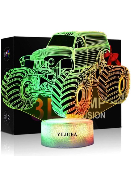 3D LED Illüzyon Lambası Canavar Kamyon, Gece Lambası (Yurt Dışından)