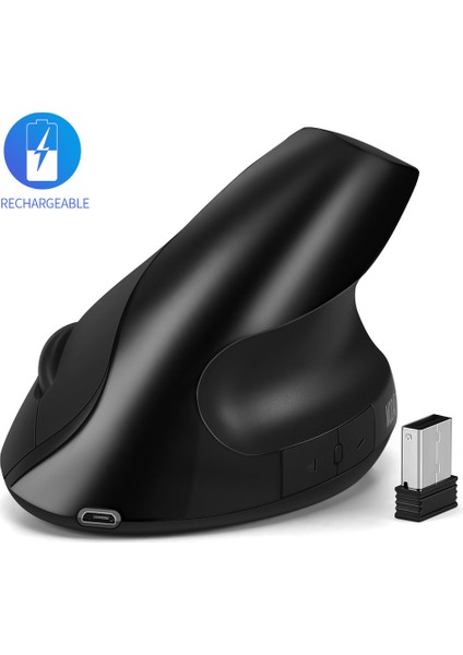 Yaratıcı Ergonomik Optik Sessiz 2.4g Kablosuz Fare Şarj Edilebilir Dikey Kavrama Dizüstü Bilgisayarlar Için Yüksek Hassasiyet (Yurt Dışından)