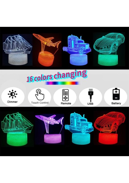 3D Futbol Gece Lambası, 4 Desenli 3D Hologram Illus Araba (Yurt Dışından) fırsatları