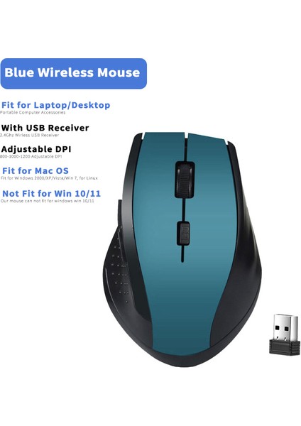 2.4ghz Kablosuz Fare Gamer Bilgisayar Pc Oyun Faresi USB Alıcısı ile Windows Win 7/2000/XP/VISTA Için Dizüstü Bilgisayar Aksesuarları (Yurt Dışından)
