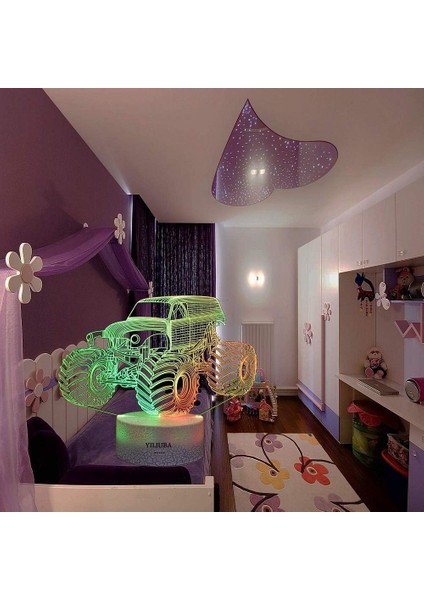 3D LED Illüzyon Lambası Canavar Kamyon, Gece Lambası (Yurt Dışından) fırsatları
