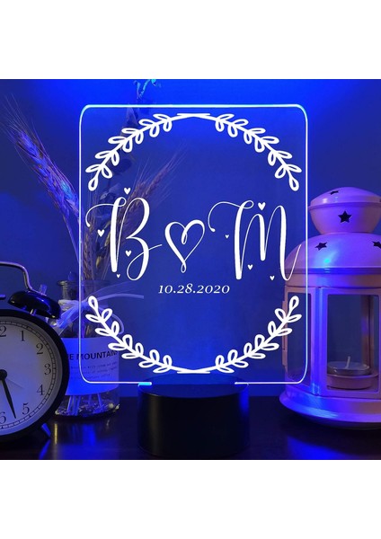 Düğün Hediyeleri, Her Yıla Özel Tasarım Için 3D Gece Lambası #08 (Yurt Dışından)