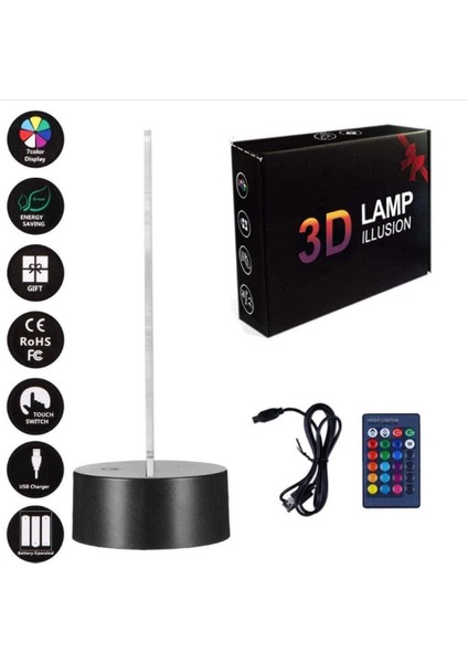 3D Illüzyon Lambası LED Gece Lambası Mac (Yurt Dışından)