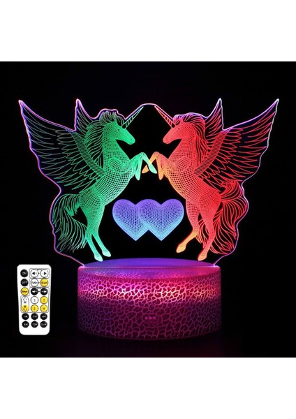 3D Rack Davul Seti Gece Lambası, Davul 3D LED Illusion Unicorn (Yurt Dışından)