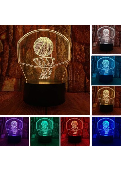Basketbol 3D LED Panya Optik Illüzyon Bedro (Yurt Dışından)