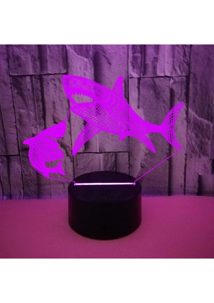 3D Köpekbalığı Gece Lambası, LED 3D Gece Lambası Olabilir (Yurt Dışından)