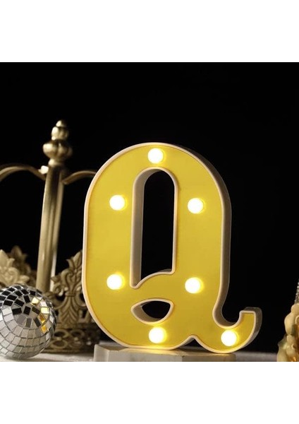 Efavormart 6" 3D Altın Kayan Yazılı Harfler 5 LED Işık Q (Yurt Dışından) fırsatları