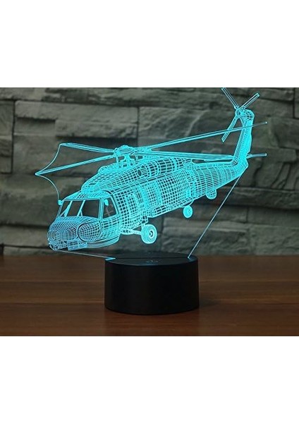 3D Uçak Uçak Helikopter Gece Lambası Hayvan Ta (Yurt Dışından)