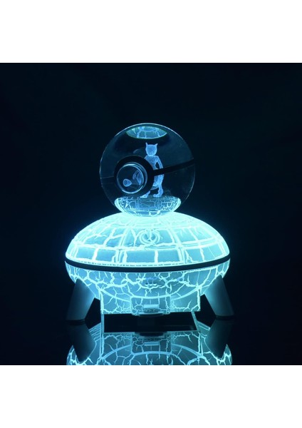3D Kristal Top Lamba 3D Animasyon Oyuncak Ufo Gece Li Çok RENKLI-MT32 (Yurt Dışından)