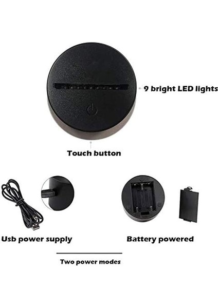 ® 7 Renkli Kedi 3D Lamba LED Gece Lambası U (Yurt Dışından)