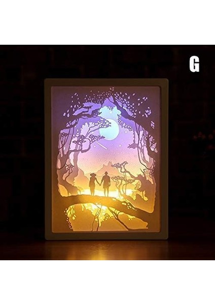 Sanat Dekorasyonu 3D Kağıt Oyma Işık Lambası Kağıdı-C G (Yurt Dışından)