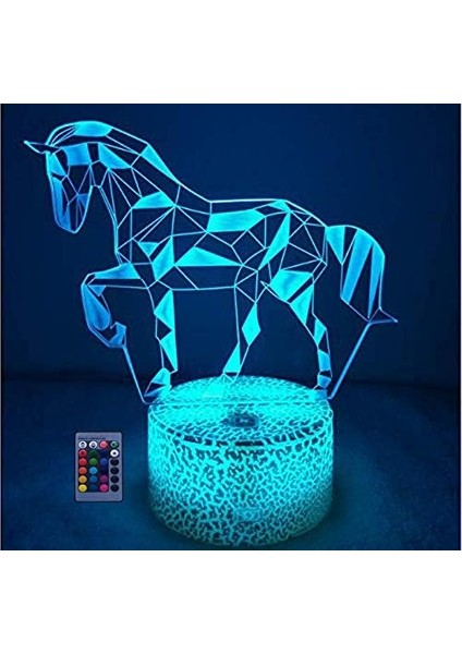 3D At Gece Lambası USB ile Çalışan Dokunmatik Anahtar Remo (Yurt Dışından)