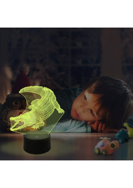 Timsah Hediyeleri, 3D Timsah Gece Lambası (Yurt Dışından)