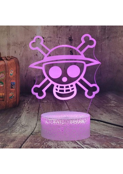 Monkey D.luffy Anime Logosu Çocuk Gece Lambası LED Tou (Yurt Dışından)