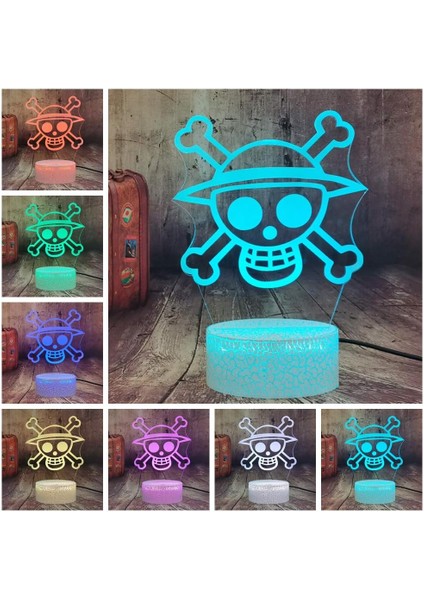 Monkey D.luffy Anime Logosu Çocuk Gece Lambası LED Tou (Yurt Dışından)