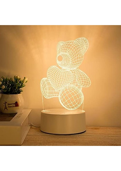 Dinozor Oyuncakları K Teddy Bear Için 3D Dinozor Gece Lambası (Yurt Dışından)