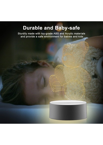 Dinozor Oyuncakları K Teddy Bear Için 3D Dinozor Gece Lambası (Yurt Dışından)