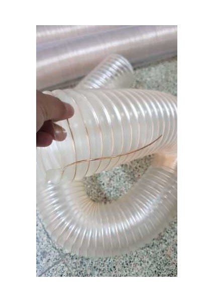 POLİÜRETAN BAKIR TELLİ 102MMX10MT Pu 070 ŞEFFAF HORTUM Toz Talaş Emiş