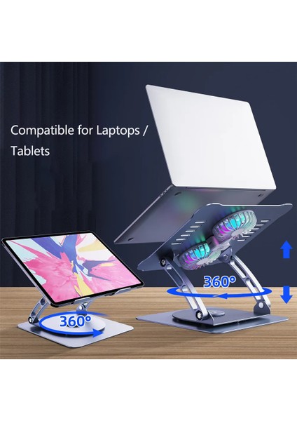 St 801D Alüminyum Katlanabilir Dönebilir Taşınabilir Macbook Laptop Notebook Standı