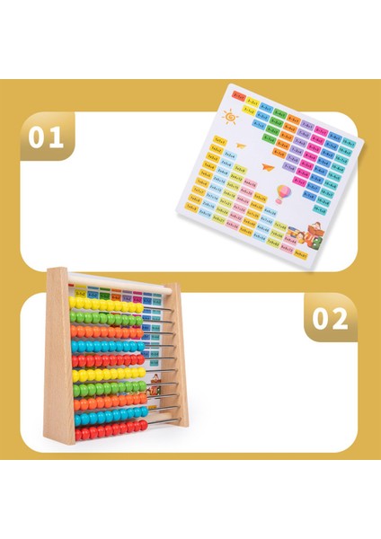 Ahşap Abaküs Eğitici Çerçeveleri Oyuncak Eğitici Oyuncaklar Çocuklar Için 20.1CMX20.1CMX5.6CM (Yurt Dışından)