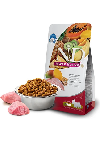 N&d Tropical Selection Tavuklu ve Tropikal Meyveli Mini Irk Yetişkin Köpek Maması 5 kg