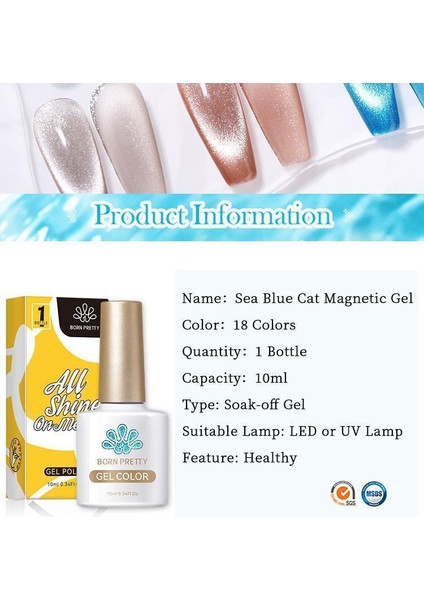 10 Ml Sea Blue Kedi Gözü Oje Sb-06 (56466) modelleri