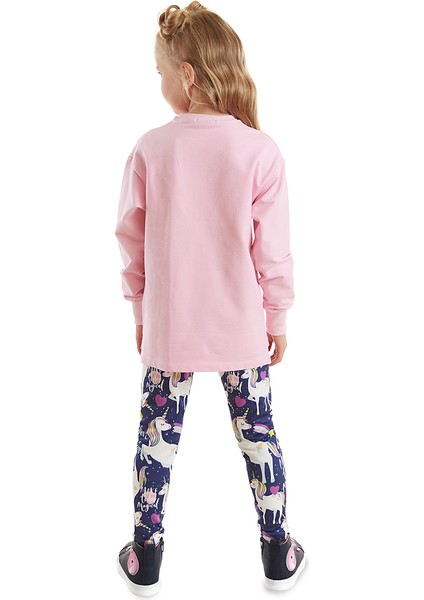 Unicorn Kız Çocuk Sweatshirt Tayt Takım