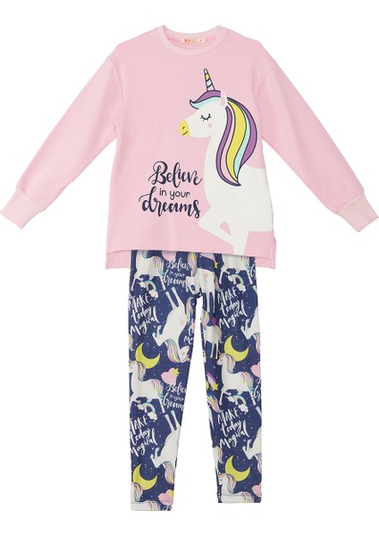 Unicorn Kız Çocuk Sweatshirt Tayt Takım