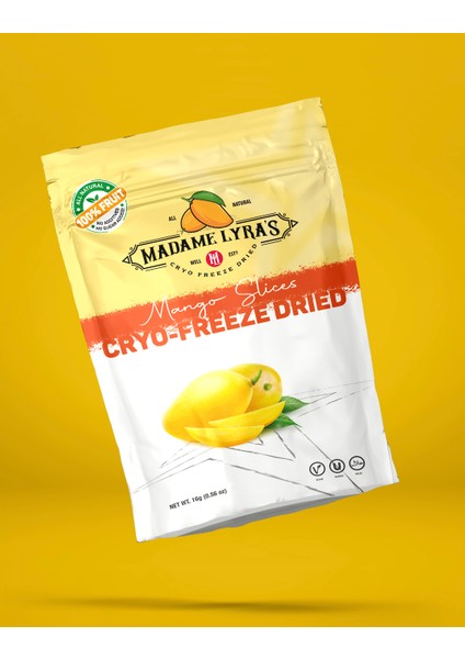 Freeze Dried (Dondurularak Kurutulmuş) Mango Dilimleri - 16 gr * 8'li Kutu