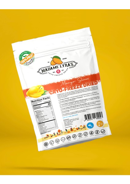 Freeze Dried (Dondurularak Kurutulmuş) Mango Dilimleri - 16 gr * 8'li Kutu