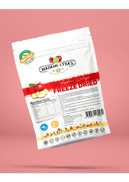 8'li Kutu * 16 gr Freeze Dried (Dondurularak Kurutulmuş) Elma Dilimleri