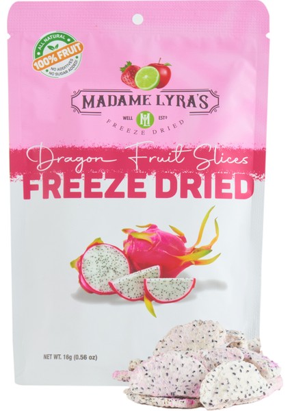 8'li Kutu x 16 gr Freeze Dried (Dondurularak Kurutulmuş) Beyaz Ejder Meyvesi Dilimleri