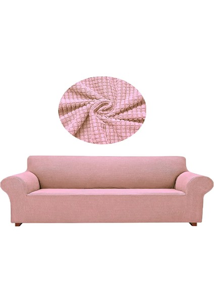 Likralı Lastikli Esnek Yıkanabilir Pitikare Desen Üç Kişilik Koltuk Örtü