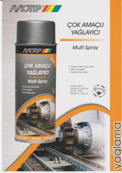 Çok Amaçlı Yağlayıcı Sprey 200 Ml.