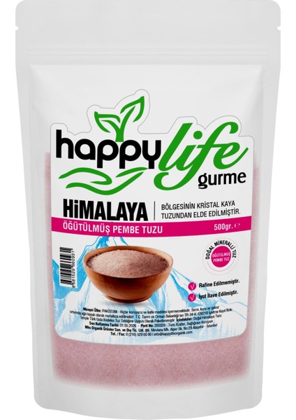 Happy Life Gurme Himalaya Tuzu Öğütülmüş Pembe 500 gr