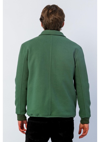 Erkek Regular Fit Çıt Çıtlı Gömlek Yaka Cepli Kışlık Astarlı Kaşe Mont modelleri