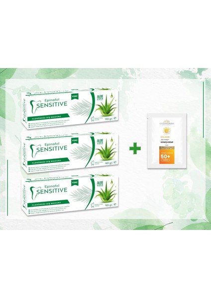 Aloe Vera 3'lü + Cozmoderm Güneşkremi Hediyeli