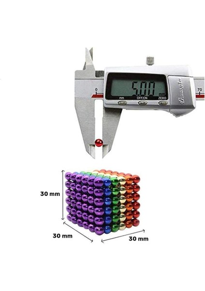 Mıknatıs Avm Manyetik Top Mıknatıs 5 mm 216 Adet Neocube Neo Cube Küp Renkli Mıknatıs Topları