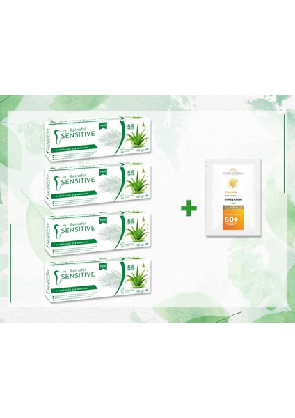 Aloe Vera 4'lü + Cozmoderm Güneşkremi Hediyeli