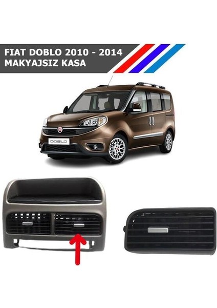 Fiat Doblo Orta Sağ Havalandırma Izgarası Gri Düğmeli 2010- 2014 Makyajsız Kasa M742